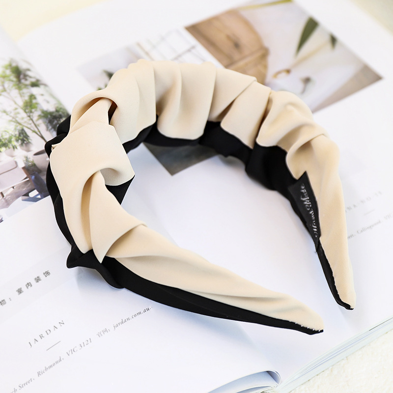 New Fashion Solid Color Color Matching Folds Wide-brimmed Hair Band Wholesale display picture 9