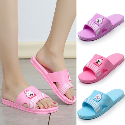 夏季家居浴室拖鞋女士涼拖鞋時尚卡通拖鞋女款拖鞋浴室拖鞋