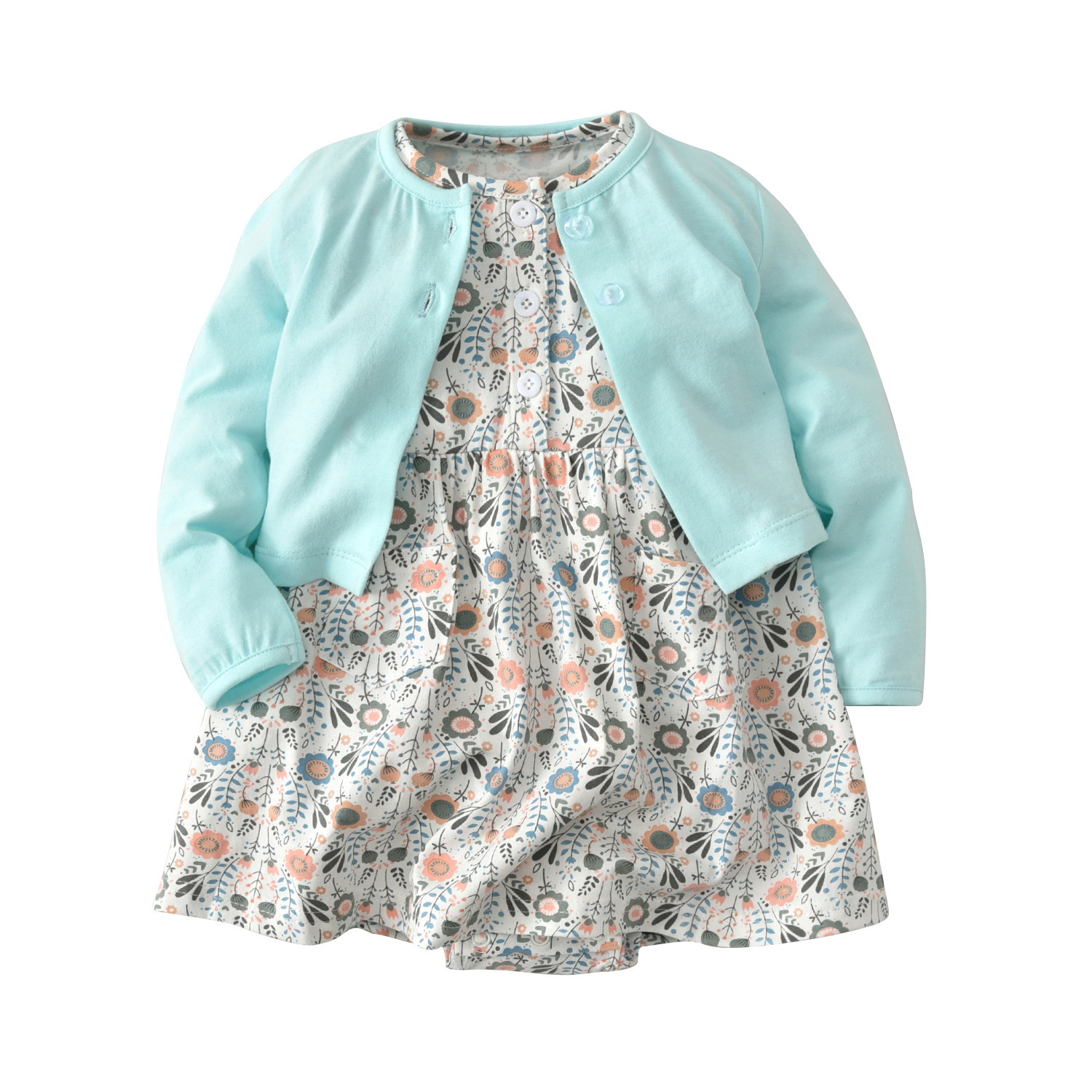 Baby clothes, girls' pure cotton, long-s...