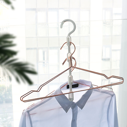 1583 Space-saving multi-layer clothes hanger storage rack with 4 hooks for clothes and pants storage in the wardrobe