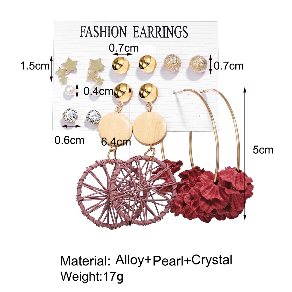Hot Sale Ohrring Set Europäische Und Amerikanische Kreative Retro Einfache Neue Perlen Ohrringe 6 Paar display picture 1
