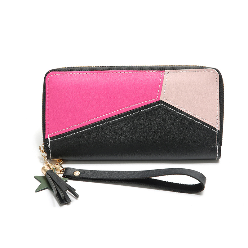 Korean Stitching Women's Wallet Card Bag Color Matching Mobile Phone Bag Card Bag display picture 13