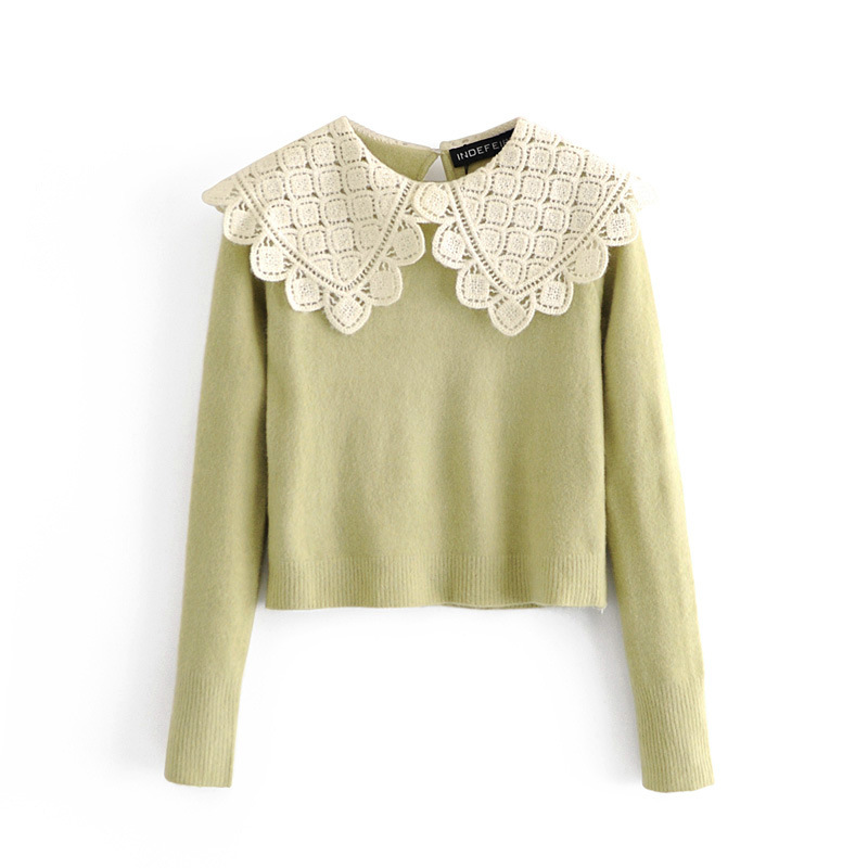 Fashion lace stitching doll collar sweater  NSAM12259