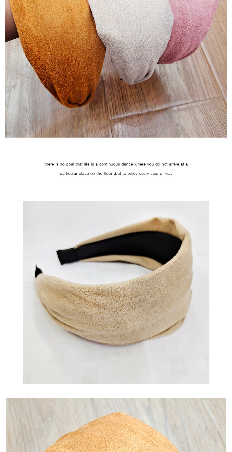 Korea's New Suede  Wide-sided Solid Color  Headband display picture 3