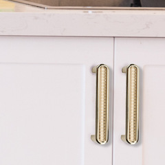 Light luxury gold cabinet door small handle gray cabinet wardrobe shoe cabinet handle modern European black single hole long handle