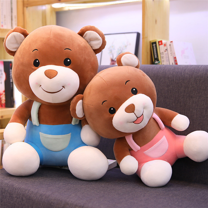 柔軟背帶泰迪熊毛絨玩具抓機大號娃娃幸福小熊公仔廠家批發