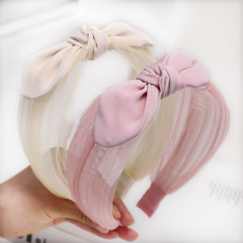 Korean New Fashion Lace Knotted Bow Tie Headband Cheap Headband Wholesale display picture 5