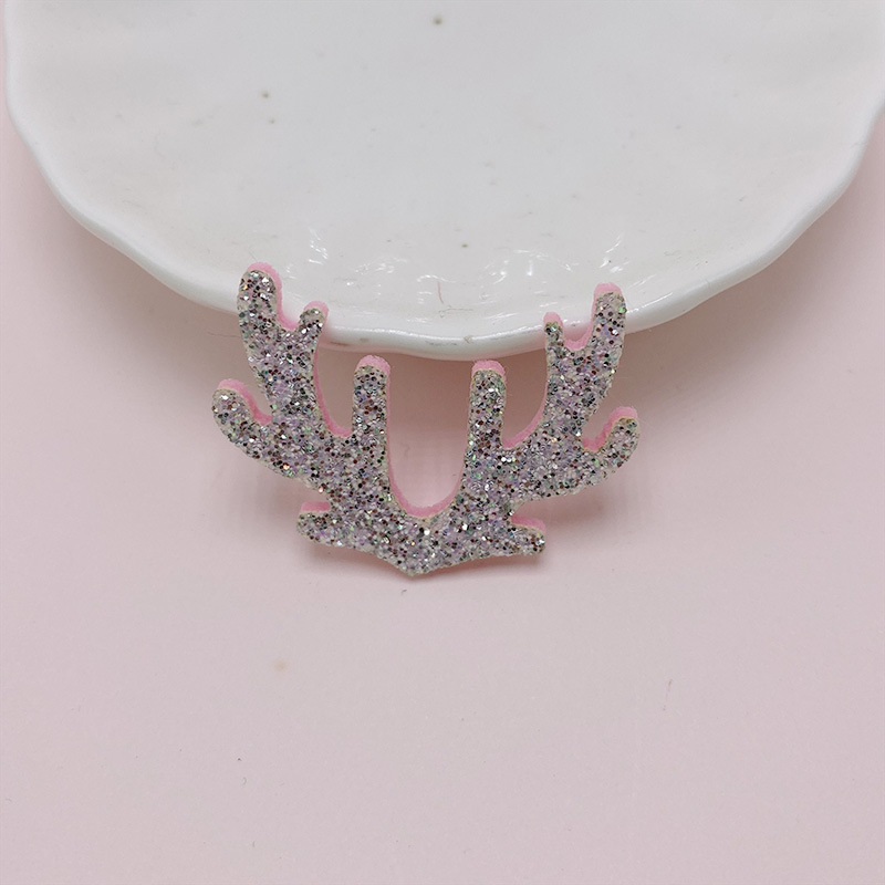 Navidad niños joyería horquilla DIY material de dibujos animados lindo oro en polvo corbata decoración suministros accesorios para el cabello