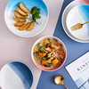 Nordic creative plate home dishes deep plate ceramic cow row western dining breakfast water fruit plate table spoon ins