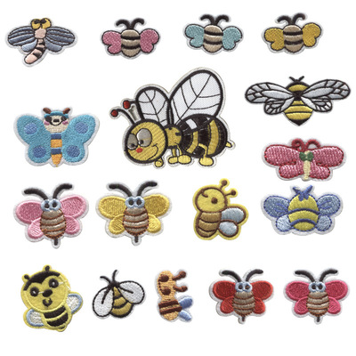 Children's cartoon embroidery bee animal fabric patch kids clothing accessories patch towel embroidery chapter LOGO hat  shoes bag decoration