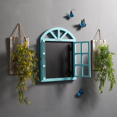 創意假窗戶留言板牆面裝飾品壁掛奶茶店配飾遮擋電錶箱家居飾品