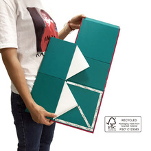 FSC森林认证包装工厂直销可折叠硬纸板包装礼品盒翻盖书形礼品盒