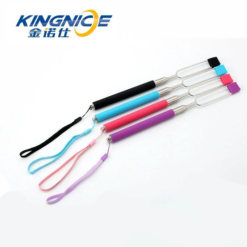 Extending stainless steel barbecue fork color silicone barbecue fork 7 section of telescopic mushroom pork barbecue tool wholesale