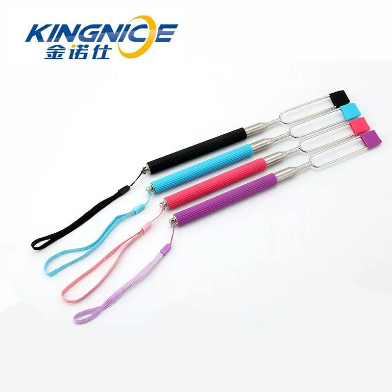 Extending stainless steel barbecue fork color silicone barbecue fork 7 section of telescopic mushroom pork barbecue tool wholesale