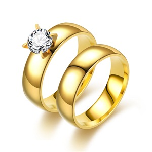 Wholesale Fashion Zircon 18k Gold Titanium Steel Ring Nihaojewelry display picture 1