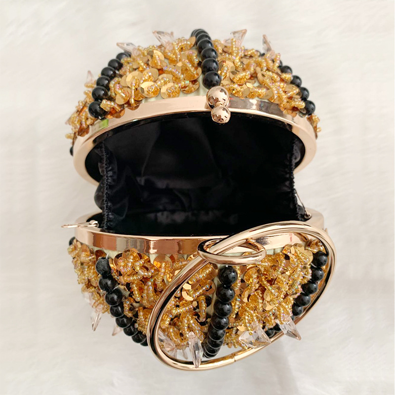 Socialite trendy personalized basketball bag banquet fashion rhinestone handbag round rhinestone dinner makeup women's bag