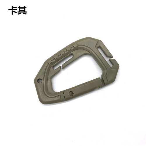 Supply of medium-sized tactical outdoor carabiner MOLLE mountaineering bag external plastic steel quick-release keychain D-shaped buckle