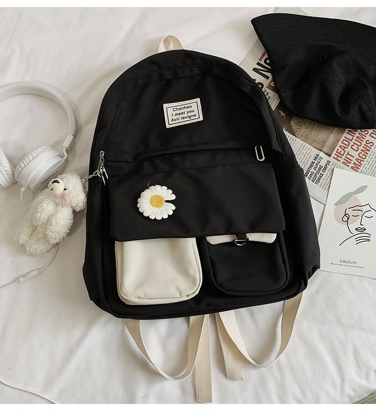 Korean Fashion College Style Vintage Feeling Girl Hit Color School Bag Wild Student Backpack  Wholesale Nihaojewelry display picture 13
