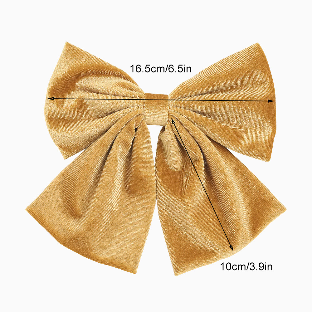 Korea Golden Silk Korea Flanell Big Bow Haars Pange Modische Mädchen Internet Promi Feder Clip Haars Pange 2021 display picture 1