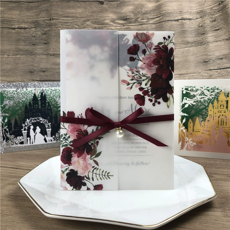 Серная кислотная бумага УФ-печать поздравительная открытка на день рождения благодарственная открытка свадебные приглашения фестиваль общее приглашение изготовление на заказ