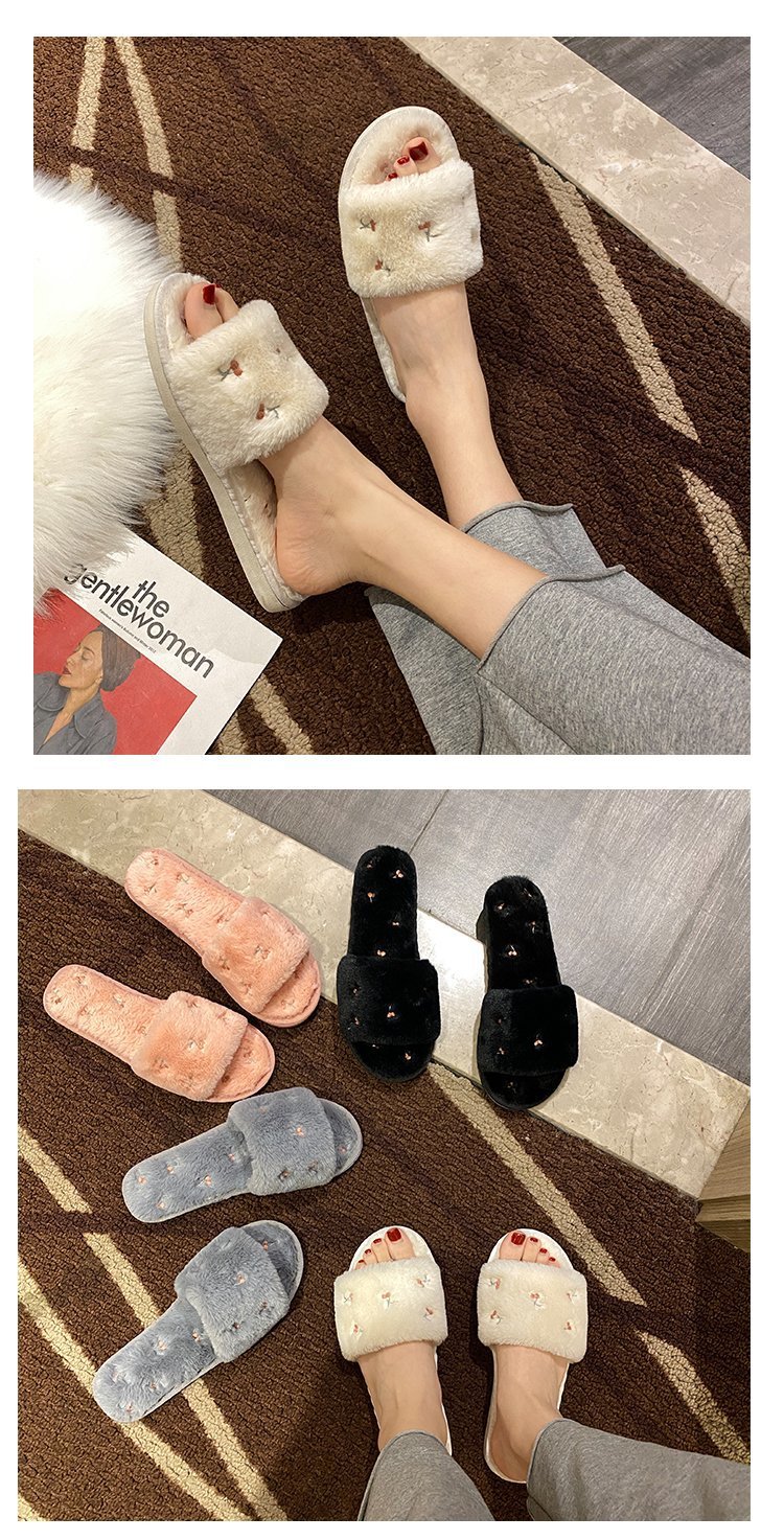 fashion warm no-slip plush slippers  NSPE35017