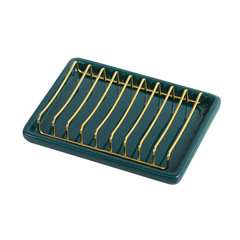 瓷里 陶瓷托盤肥皂盒香皂盒碟家用衛生間酒店創意304不鏽鋼瀝水架