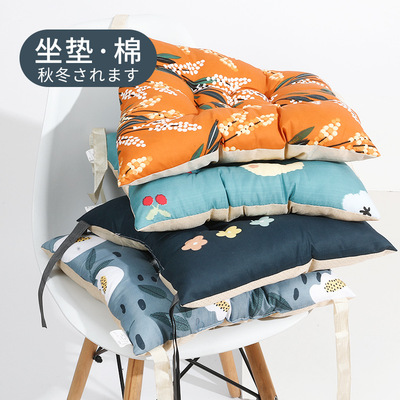 廠家直銷家用PP棉填充布藝座墊辦公室椅子墊印花加厚防滑壹件代發