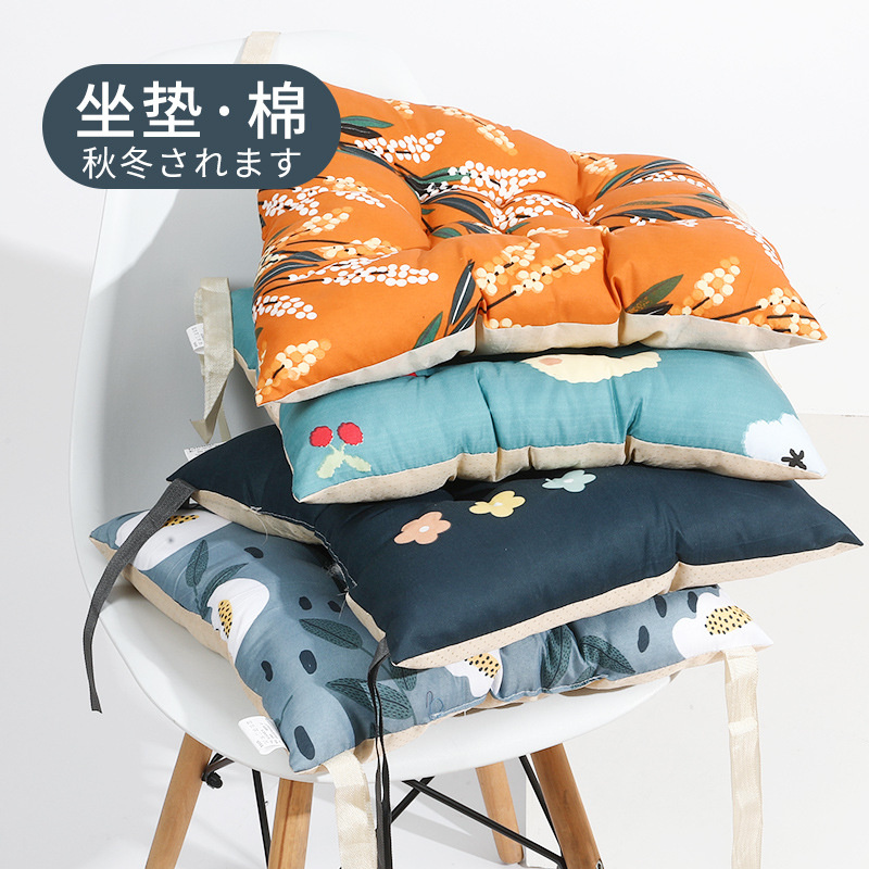 廠家直銷家用PP棉填充布藝座墊辦公室椅子墊印花加厚防滑壹件代發