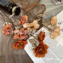 厂家批发仿真3头牡丹动感莲鹤小牡丹芍药芙蓉婚庆复古秋色花材