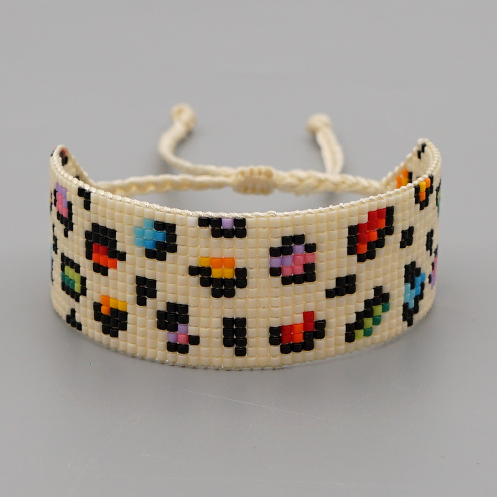 Pulsera De Pareja De Leopardo De Color Tejido A Mano Retro Bohemio display picture 1