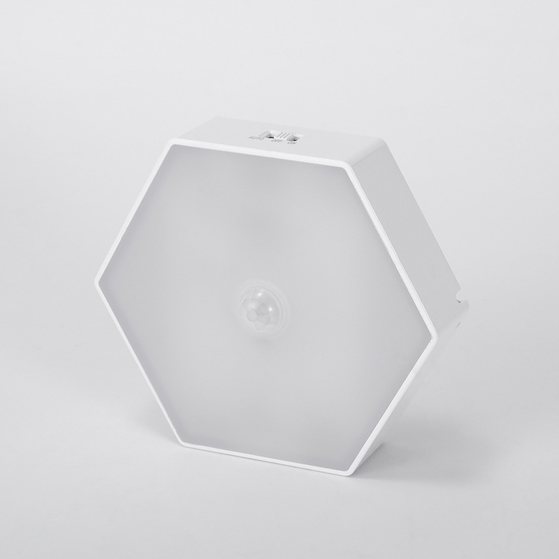 简约led人体感应灯电池USB充电小夜灯智能卧室床头台灯寝室护眼灯