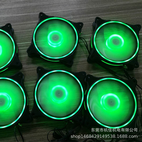 Jijia chassis fan 12CM thin circle internal and external light-emitting RGB color-changing LED magic color cooling silent computer fan