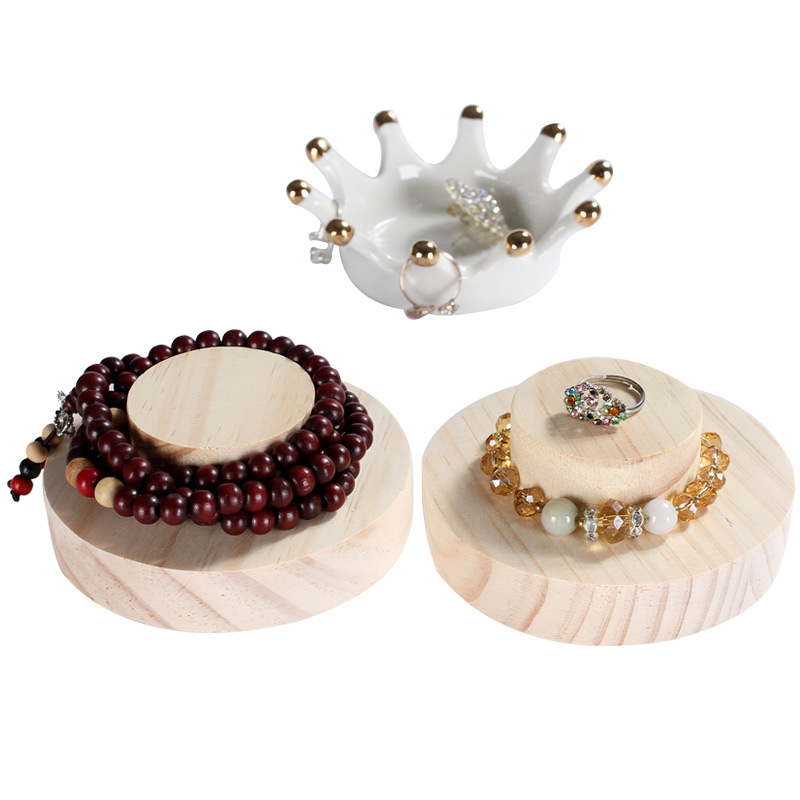 创意原木陈列展示摆件拍摄道具佛珠手串项链吊坠首饰手链展示架