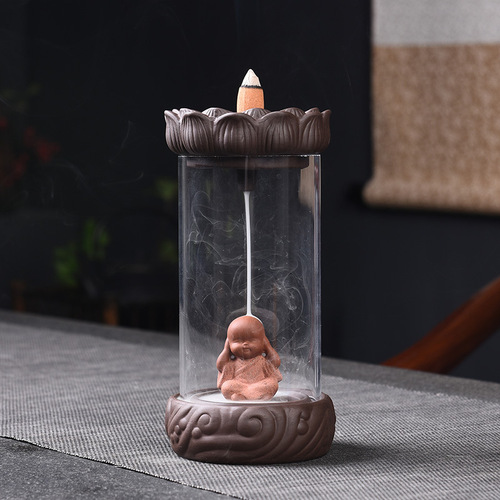 Backflow incense burner creative ceramic home furnishings windproof cover sandalwood incense incense crafts manufacturer direct sales cross-border