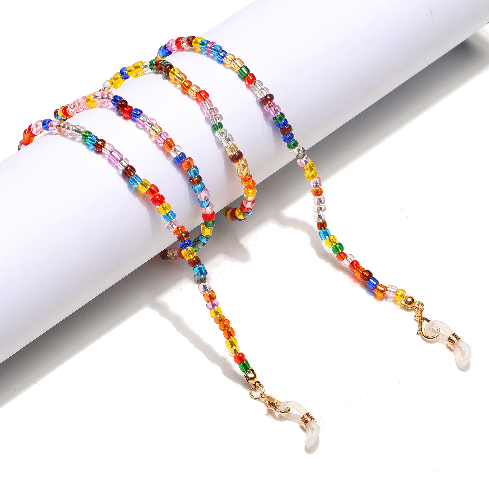 High Quality Fashion Mixed Color Rice Bead Glasses Chain display picture 2