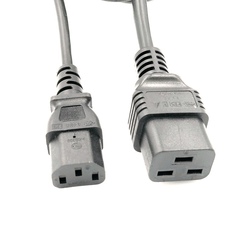 C13转C19机箱电源线 纯铜 10A品字尾转16A横孔品字尾插头延长线