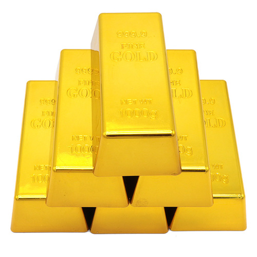 Simulation plastic electroplated hollow gold brick gold bar props decoration gold brick decoration activity gold bar gold brick toy
