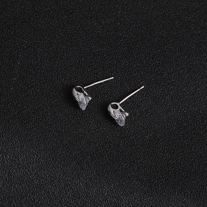 New Korean Fashion Inlaid Zircon Earrings Simple Fashion Earrings Ladies Earrings Gifts Wholesale display picture 4