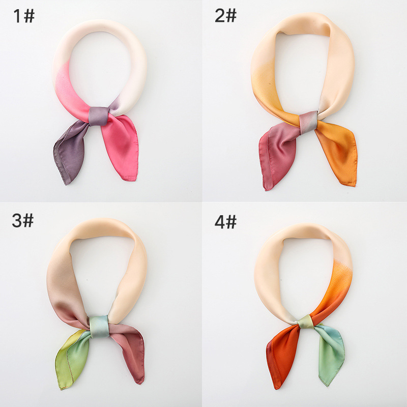 Women's Sweet Solid Color Satin Silk Scarves display picture 1