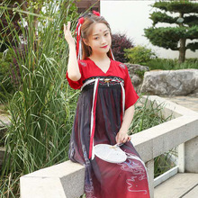 傳統改良刺綉短袖女裝素雅襦裙新款流仙裙古裝漢服成人成人中國風
