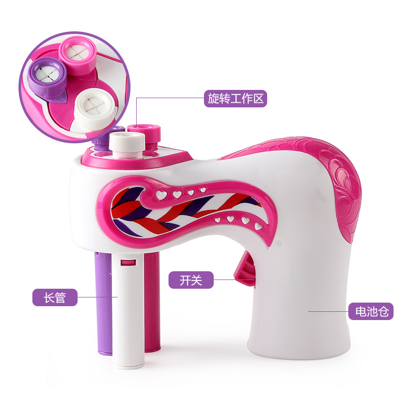 Fabricantes suministro de trenzas eléctrico de tres hilos Dispositivo de trenzado de cabello bricolaje máquina de perforación de uñas mágica maquillaje accesorios para el cabello Juguetes