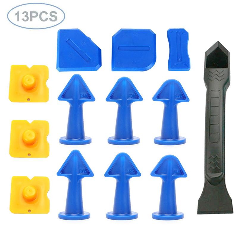 跨境专供 塑料尖嘴铲胶器套装刮胶片刮板清残胶填缝喷嘴工具套件