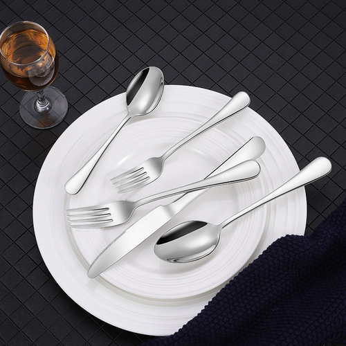Cross-border 304 stainless steel knife and fork 1010 series tableware set hotel restaurant Western steak knife fork spoon wholesale