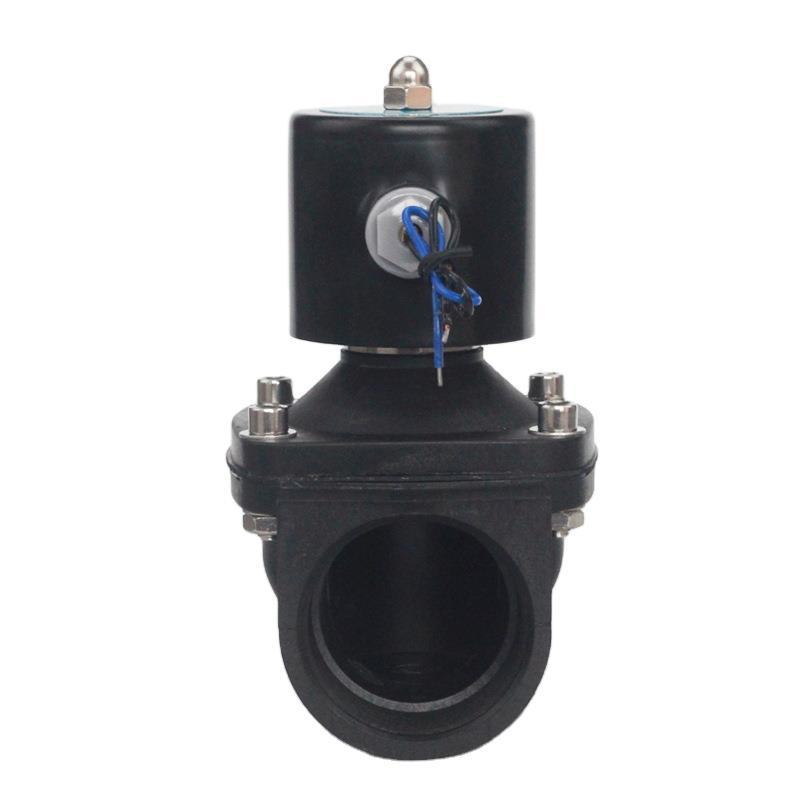 供应DN50阀门 2W-500-50工程塑料防腐型耐酸碱电磁阀2寸 G2″220V