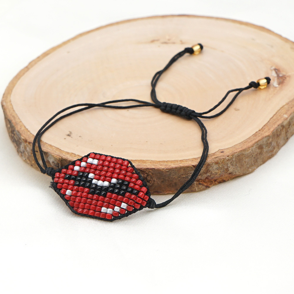 New Fashion Bracelet Ethnic Bracelet Mgb Rice Beads Hand-woven Red Lips Bracelet display picture 3