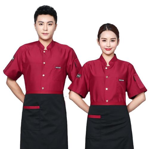 Chef overalls Waterproof and oil proof chef work clothes short sleeve customized logo