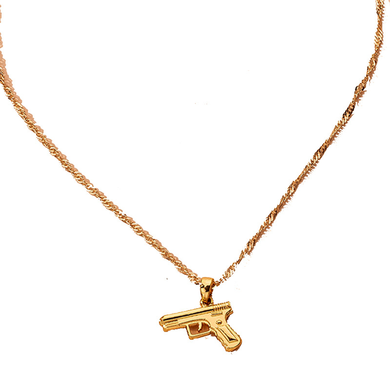 Hot Sell Simple Clavicle Chain Pistol Pendant Hiphop Fashion Necklace Wholesale Nihaojewelry display picture 5