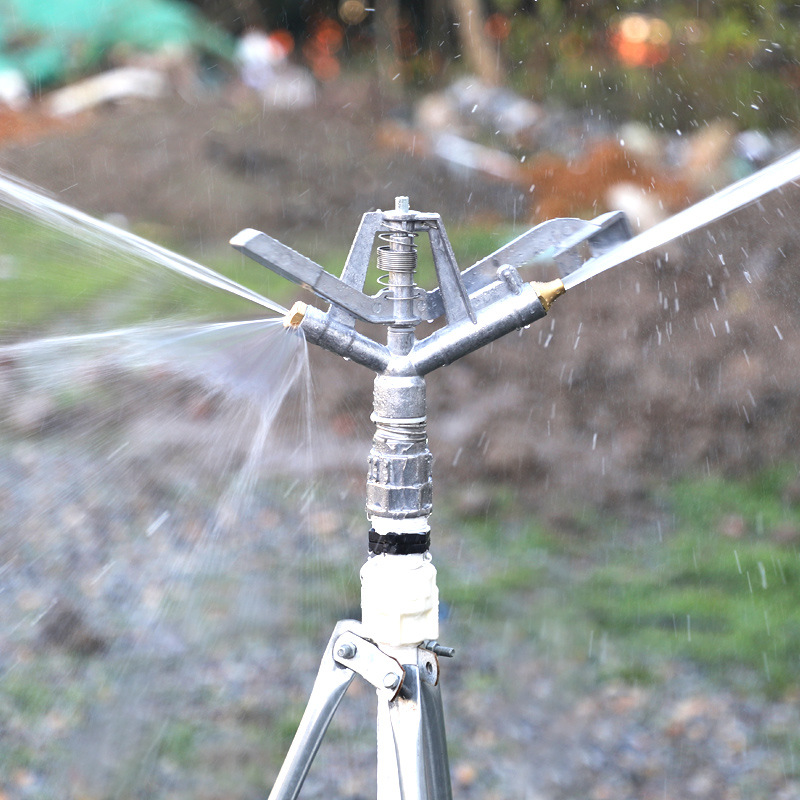 1寸锌合金摇臂喷头 自动旋转全圆喷灌 果茶园大田节水灌溉喷头