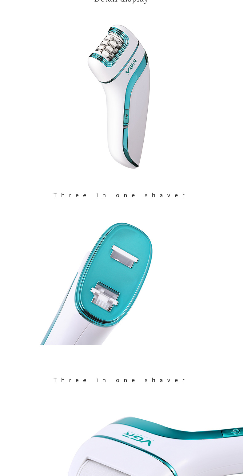 USB-wiederaufladbarer Epilierer, tragbares elektrisches Haarentfernungsgerät, vollständig abwaschbar_voghion.com