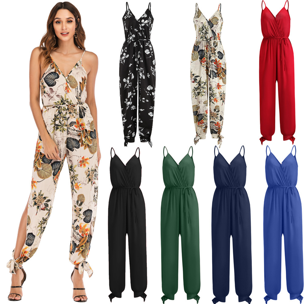 New women summer jumpsuit sexy gallus tr...